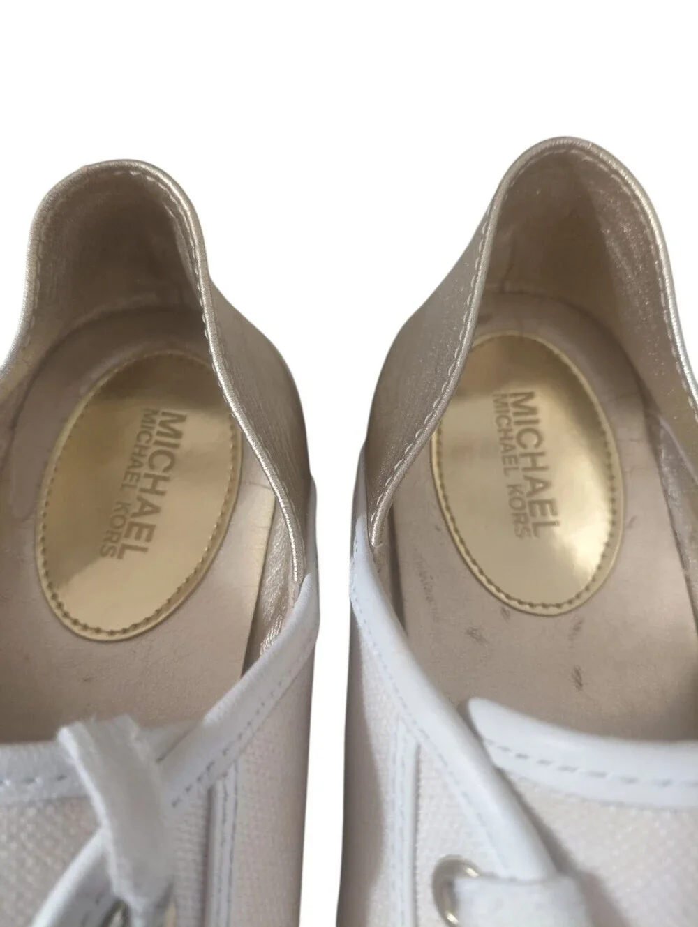 Michael Kors Cream And Gold Espadrille Sneakers Size 7.5
